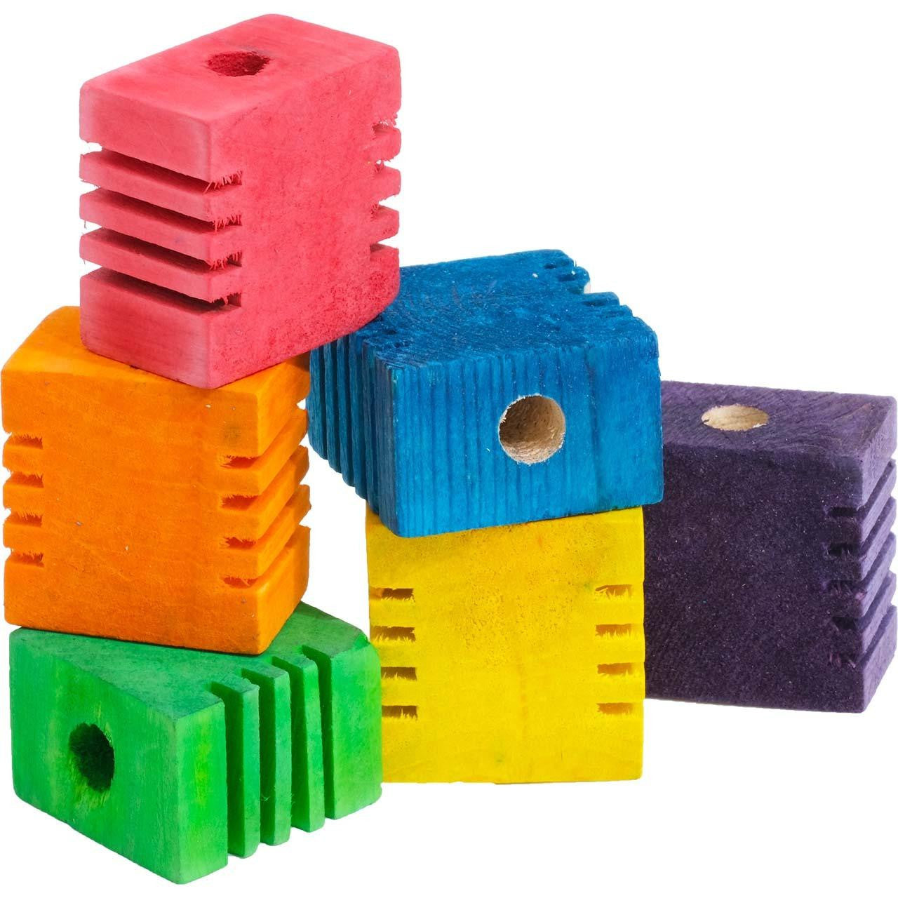 3409 pk6 Medium Ribbed Rectangles - Bonka Bird Toys