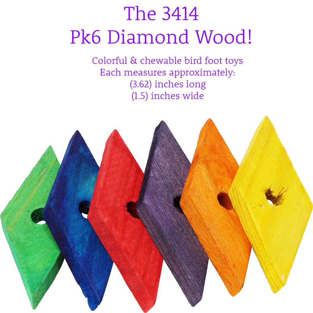 3414 Pk6 Diamond Wood - Bonka Bird Toys