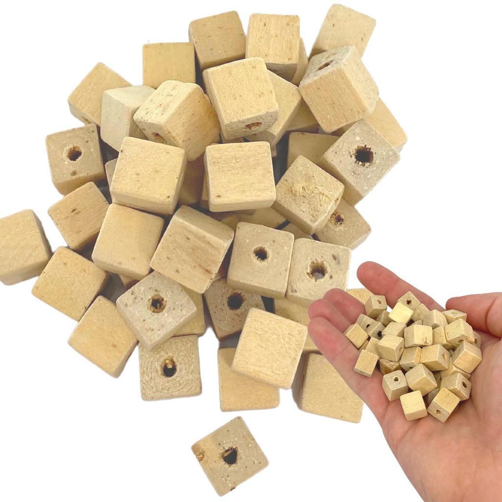 Bonka Bird Toys 3541 Pk50 Tiny Wood Cube Bead