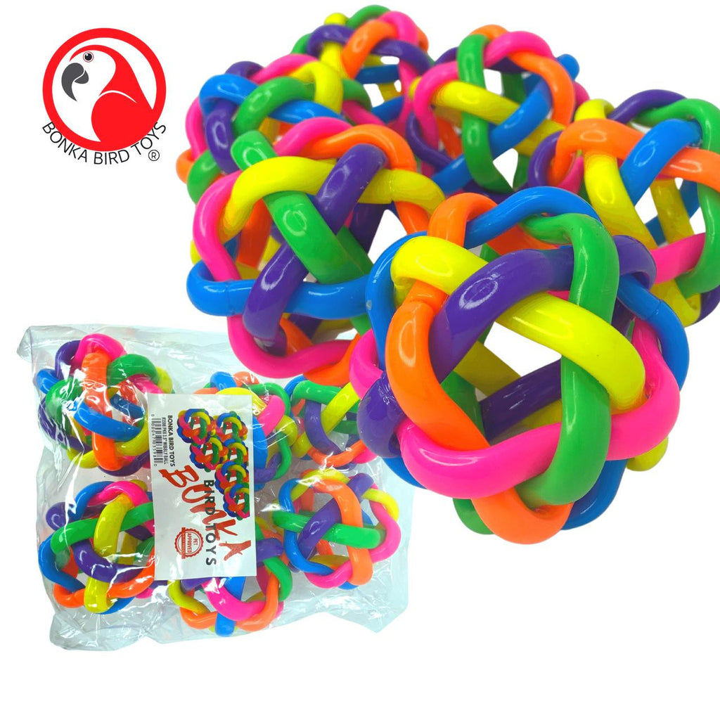 3598 Pk6 - 3.5" Wibbly Balls - Bonka Bird Toys