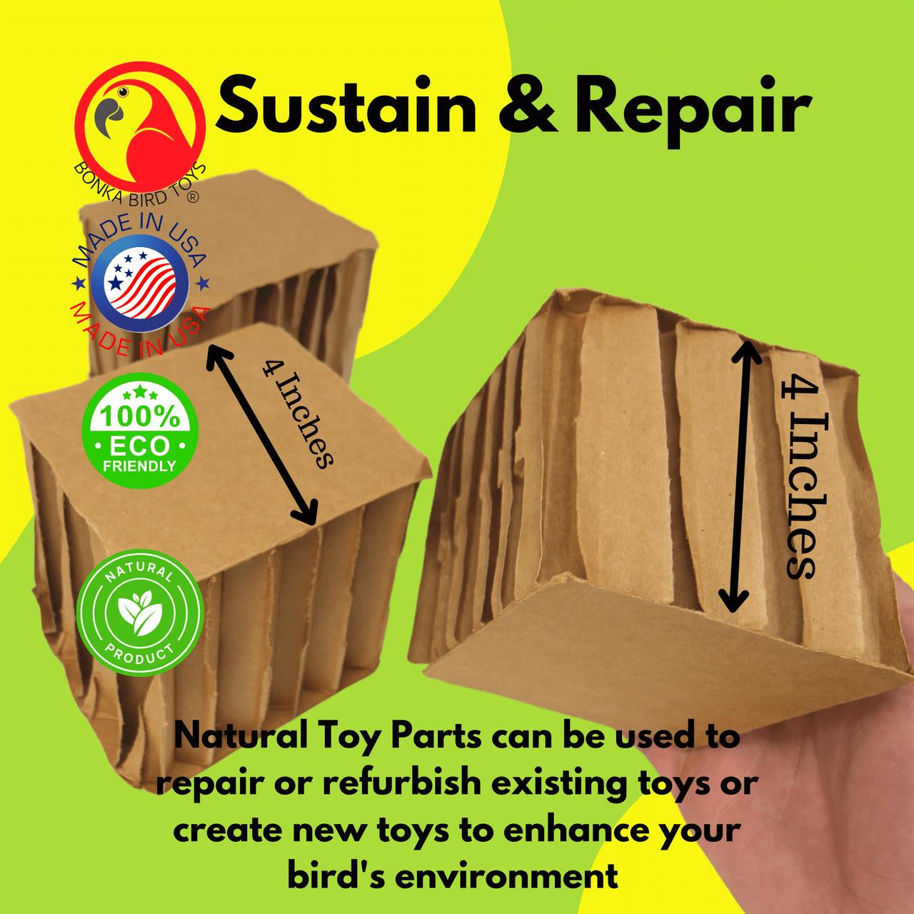 3751 Pk3 Jumbo 4-Inch Cube - Bonka Bird Toys