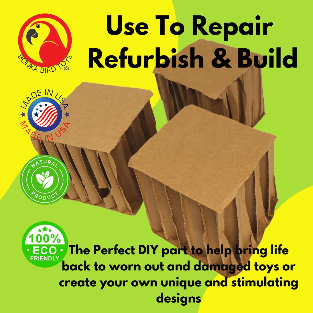 3751 Pk3 Jumbo 4-Inch Cube - Bonka Bird Toys