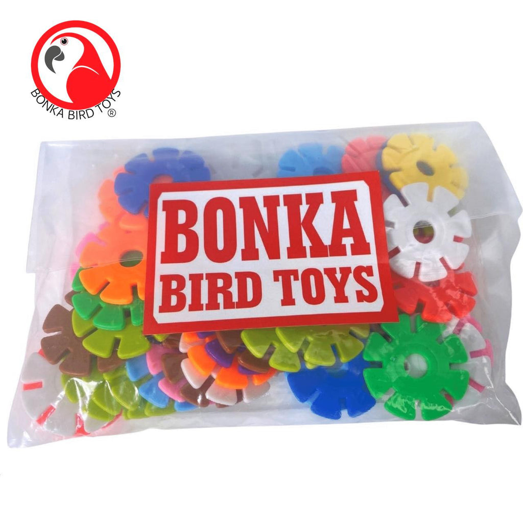 3839 Pk50 Round Snowflakes - Bonka Bird Toys