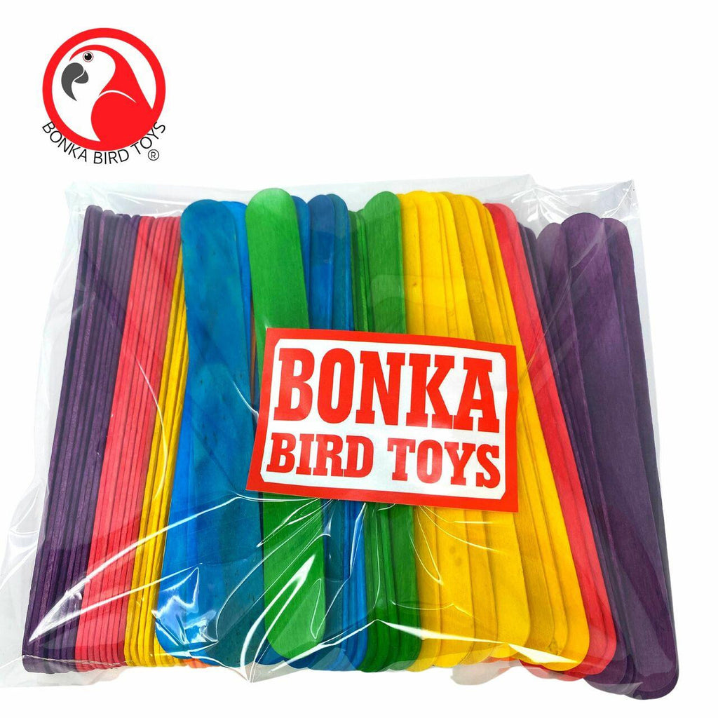 3845 Pk100 Big Colored Wooden Chewy Sticks - Bonka Bird Toys