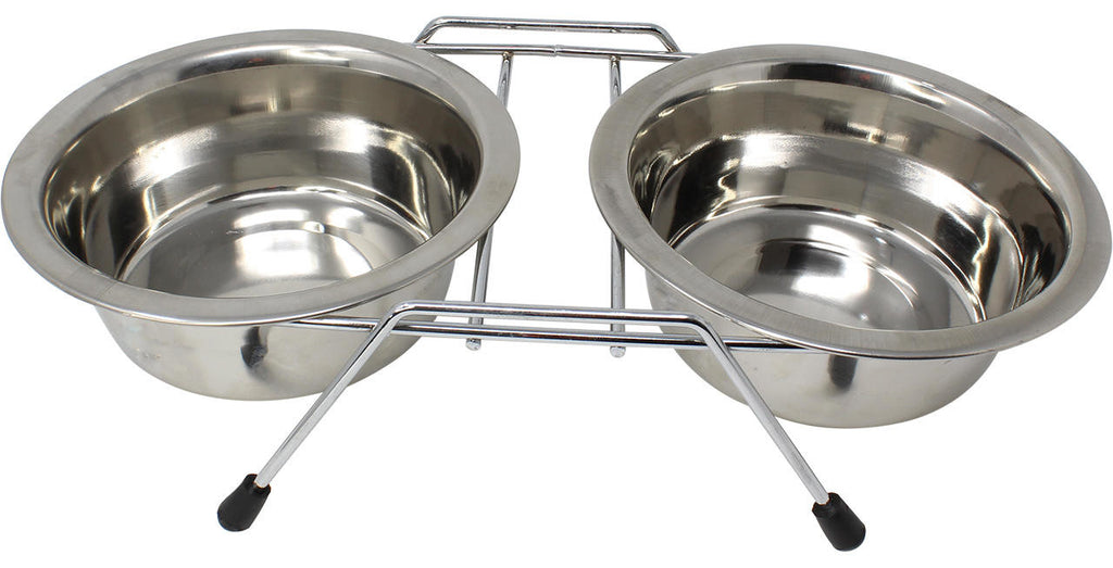 800034 2-in-1 Stainless Steel Double Dish - Bonka Bird Toys