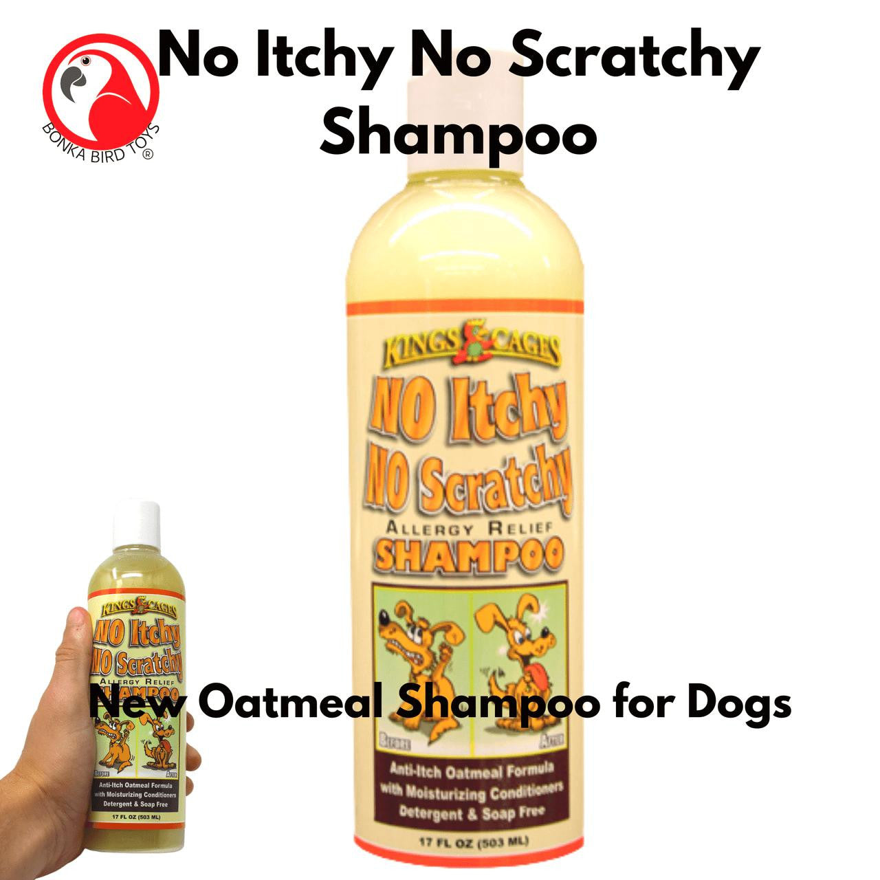 Kings Cages No Itchy, No Scratchy Dog Shampoo 17 Fluid ounces. Made In The USA.