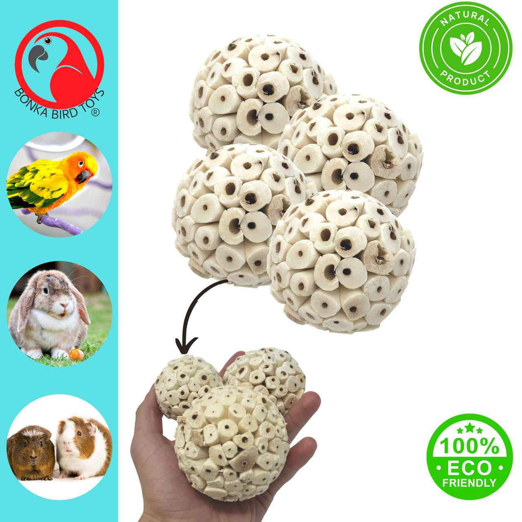 Bird Toys Sola Balls 2.36'' - 6PCS, Bird Foraging Toy, Soft Sola Atta Ball, Parrot