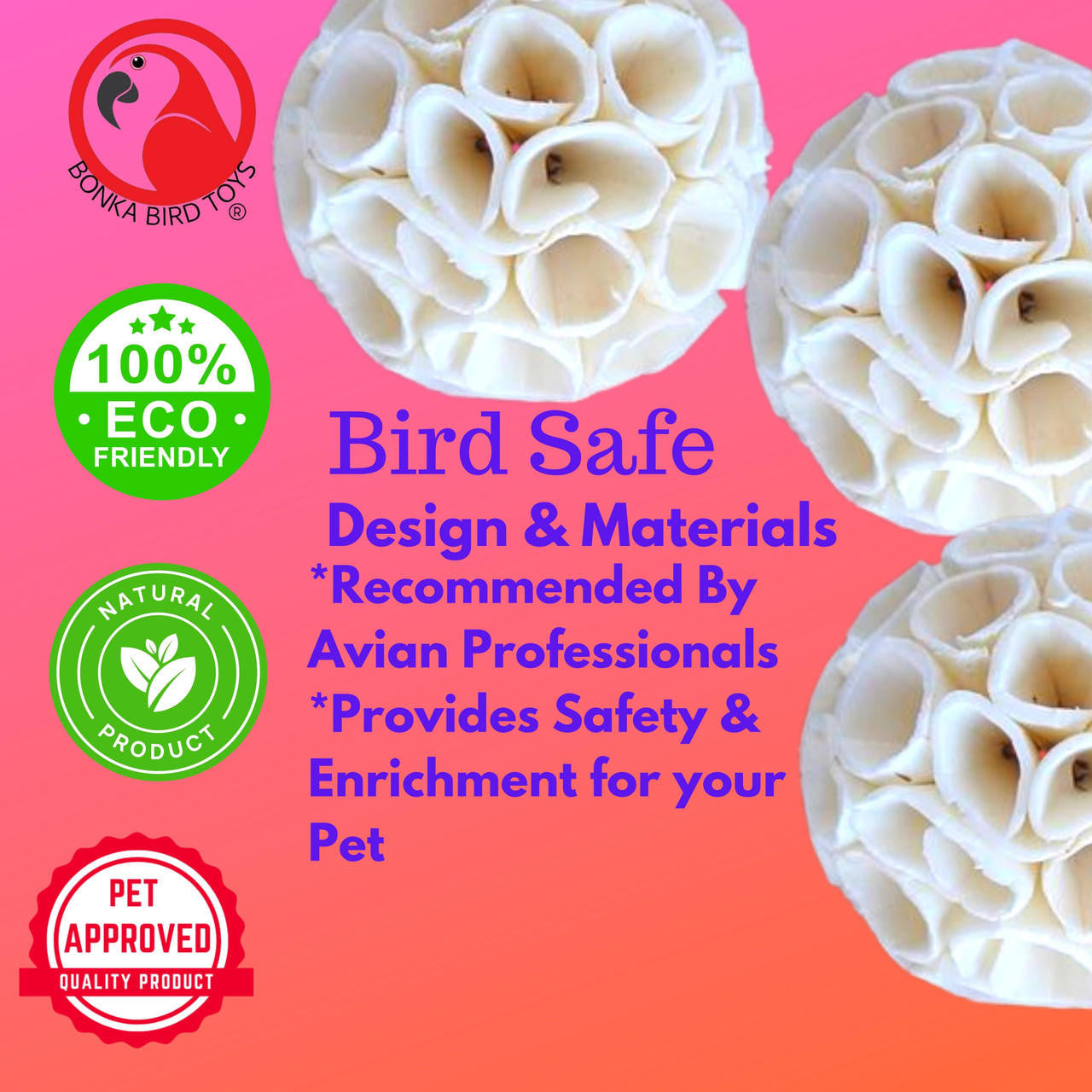 Bonka Bird Toys Sola Crepe Balls