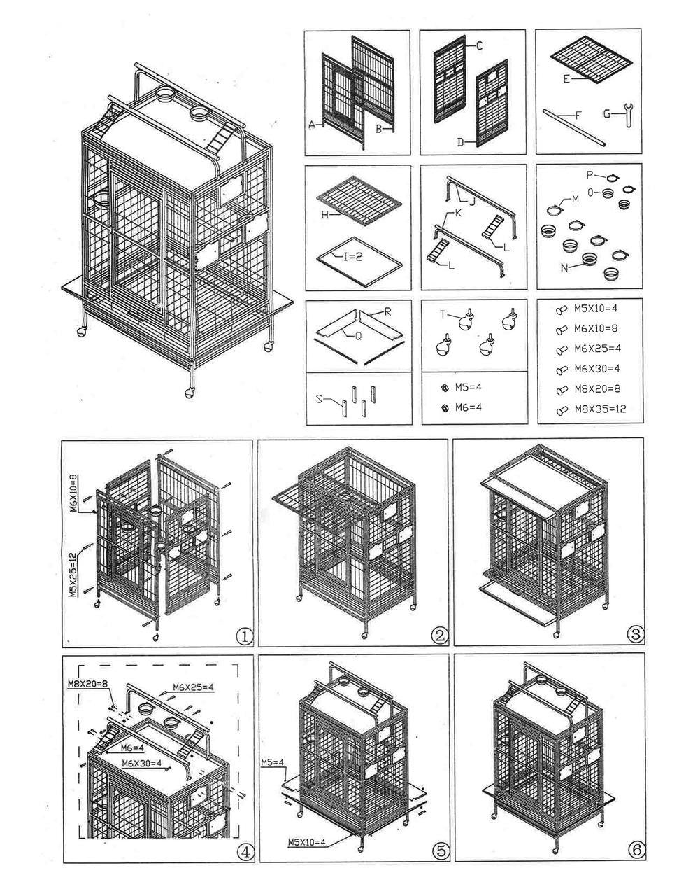 Kings Cages 8004030 Playpen Bird Cage 40X30X72