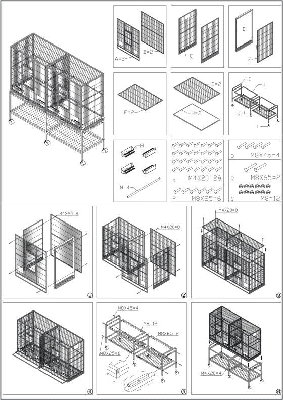 Kings Cages SLF 6421 Bird Flight Cage 65X21X62